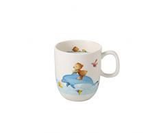 Villeroy & Boch Happy as a Bear Kinderbecher mit Henkel, 250 ml, Premium Porzellan, Weiß/Bunt