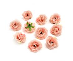 Künstliche Blumenköpfe in Großhandel zum Basteln, Seidenrose, künstliche Blumen, Hochzeit, Heimtextilien, Heimdekoration, Blätter, Kunsthandwerk, Kunstblumen, 4,5 cm, 30 Stück champagnerfarben