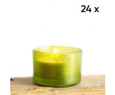Premium Set Von 24 silber Schillernde Teelichthalter ideal für Hochzeiten, Partys, besondere Anlässe, Großhandel Bulk Pack Teelicht Traditionell 1.75 in diameter and 1.25 tall Grün - Soft Green