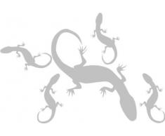 INDIGOS 4051095002949 Wandtattoo w064 Eidechse 120 x 80 cm, silber