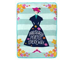 Jay Franco Disney Mary Poppins Decke – Maße: 152,4 x 228,6 cm, Kinderbettwäsche, farbecht, sehr weiches Fleece, offizielles Disney-Produkt