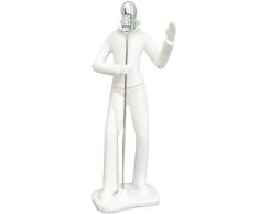 ZZ Lighting Fashion Kunstharz Kunst Sport Mann Figur Home Office Schreibtisch Wand Einzigartige Deko Skulptur Urlaub Geburtstag Geschenk Singer weiß