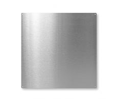 first4magnets™ Quadratische Magnettafel c/w 10 Magnete-Edelstahl (400 x 400mm), Metall, Silver, 40 x 20 x 5 cm