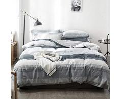 vougemarket 3 Stück Sommer Bettbezug Set 100% Baumwolle, Fashion Design Full/Queen/King Size Bettwäsche Set mit Reißverschluss, baumwolle, Plus, King(1 Duvet Cover + 2 Pillow Shams)