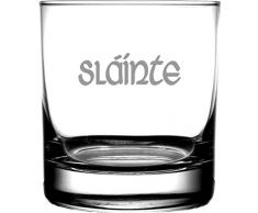 Irisch keltische Toast Wort Slainte, 12,5 oz geätzt Whiskey Scotch Old Fashion Glas