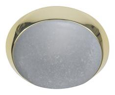 Niermann Standby Deckenleuchte - Pergament - Dekorring Messing poliert, 30cm, HF Sensor, LED Glas/Metall 30 x 30 x 11 cm