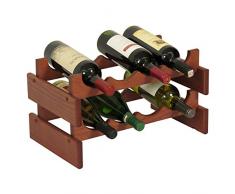 Dakota Weinregal aus Holz 8 Flaschen 2 Tier - 8 Bottles Mahagoni