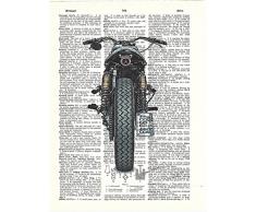 Art N Wordz Motorrad Back View Original Wörterbuch Tabelle Pop Art Wand Oder Schreibtisch Art Print Poster