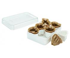 Tescoma Delicia Ausstechformen für Kekse zu Weihnachten 6 Stück, Gold/Weiß
