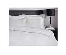 Catherine Lansfield Hochwertiges, gestreiftes Satin-Bettlaken, weiß, Doppelbett