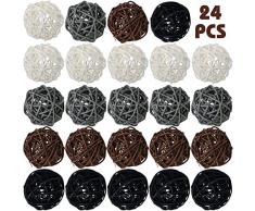 DomeStar Rattan-Kugeln, 24 Stück Medium braun