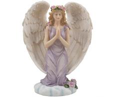 Kniende Engel in Gebet Figur auf A Heavenly Cloud mit Akzenten von Rosen für spirituelle, religiöse und christliche Home Decor Skulpturen oder Statuen Artistic Inspirierende Geschenke