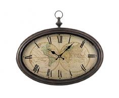 Upper Deck Weltkarte Antik Bronze gerahmt Wanduhr