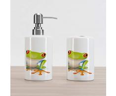 Lunarable Seifenspender und Zahnbürstenhalter Set 4.5 H by 2.7 W Multi 12