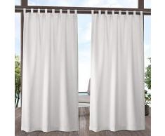 Exklusive Home Vorhänge für drinnen und draußen, einfarbig, Cabana-Vorhang, 2 Stück, 137 x 108 cm, Vanille