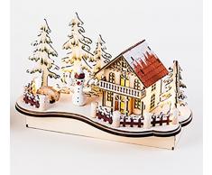 180 Grad alpiner Weihnachtsbaum Winterweihnachtsbaum weiß beleuchtet Schneemann vorne