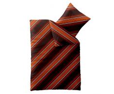 3-tlg. Bettwäsche 200x220 Mikrofaser, Concept Mila 0011351 Streifen terra orange braun grau