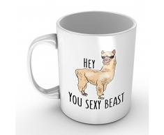 Sie Sexy Beast niedliche Alpaka Lama Geschenk für Freund/Freundin – Funny Weiß Becher 313 ml Kaffee Tassen, oder Tee Tasse Cool Geburtstag/Weihnachten Geschenke für Männer, Frauen, ihn, Jungen und Mädchen