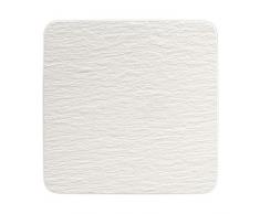 Villeroy & Boch 10-4240-2680 Manufacture Rock Blanc Servierplatte quadratisch/Gourmet, luxuriöse Universalplatte aus Premium Porzellan, spülmaschinenfest, weiß