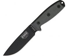 ESEE ES4PKO Outdoormesser | Klingenlänge: 11,43 cm-Griff: Schwarz Micarta-Model 4 Plain Edge, mehrfarbig