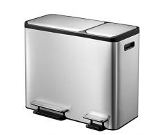 EKO Dual Compartment Stainless Steel Recycle Step Mülleimer, 30L + 15L