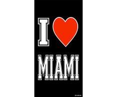 Island Gear I Love Miami 30 x 60 Baumwolle Velours Strandtuch