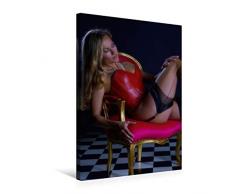 Premium Textil-Leinwand 50 x 75 cm Hoch-Format Der Rote Stuhl | Wandbild, HD-Bild auf Keilrahmen, Fertigbild auf hochwertigem Vlies, Leinwanddruck von Claus Eckerlin