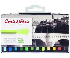 Conté a Paris 50246, 12 farbige Carré Kreiden, Pastellkreiden in Vierkantform für Landschaft