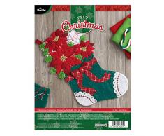 Bucilla Weihnachtsstern Weihnachtsstrumpf-Applikation aus Filz, Mehrfarbig, 29.84 X 22.86 x 5,71 cm