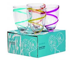 Epicurean Europe Limited Weingläser aus Acryl, mit Spiralmuster, 19 x 19 x 22 cm, 4er-Set (Blau/Grün/Pink/Orange)