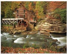 Glade Creek Pfeffermühle, Natur, Bäume, Landschaft Poster Kunstdruck (40 x 50)