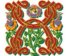 INDIGOS 4051719702484 Wandtattoo MF040 X wundervolles Ornament Blumen Tribal Buchstabe 80 x 76 cm