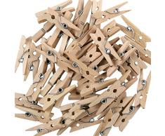 Mopec A1121 – Box von 100 Mini Wäscheklammern Natur, Pack 1 Stück