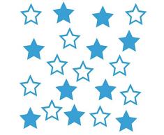 Kleb-drauf 20 Sterne-Aufkleber zur Dekoration von WÃ¤nden, Glasprodukten, Fliesen