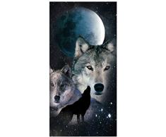 Island Gear Full Moon Wolf Night 30 x 60 Baumwolle Velours Strandtuch