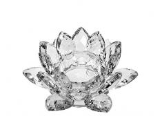 Amlong Kristall-Kerzenhalter, Lotus-Design, 11,4 cm, in Geschenkbox
