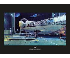 Komar Wandbild Star Wars Classic RMQ Falcon Hangar | Kinderzimmer, Jugendzimmer, Dekoration, Kunstdruck | ohne Rahmen | WB140-70x50 | Größe: 70 x 50 cm (Breite x Höhe)