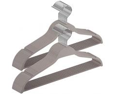 Elong Home Kleiderbügel für Erwachsene, 20 Stück, Rutschfeste Gummi-Beschichtung, schmal, platzsparend, strapazierfähig, Grau