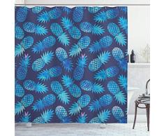 Sunrise Vorhang für die Dusche von ambesonne, Silhouette of Misty Twilight Sky mit Baum und Nature Reflexe Exotic Bild, Stoff Badezimmer Decor Set mit Haken, schwarz Ruby, Textil, Multi 7, 69W x 70L