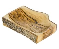 Holzschale, Olivenholz mit Borke, Rechteckig, Fair Trade, Handgefertigt
