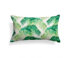 Grouchy Goose Lendenkissen, Tahitianisches Design, 22 x 12 cm, Grün