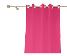 Soleil dOcre Ösenvorhang, Polyester, kitterresistent, 140 x 240 cm, rosa, 140 x 250 cm