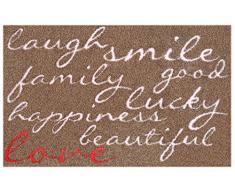 Golze 1500015006060 LS-Mats, Design Lachen Premium Fussmatte, Mikrofaser, Mehrfarbig, 40 x 60 x 1, cm