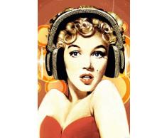 Monroe, Marilyn - Headphones - Filmposter Kino Movie schwarz-Weiss Foto Marilyn Monroe - Grösse 61x91,5 cm