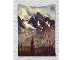 ambesonne vor Wolken Fotografie Decor Kollektion, Alpine Alp Berge Landschaft und Foggy Evening Bild, Schlafzimmer Living Kinder Mädchen Jungen Raum Wohnheim Zubehör Wandbehang,, Multi 1, 60 W By 80 L
