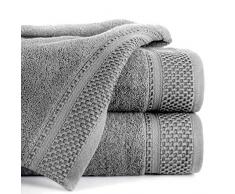 Eurofirany Carlo Badehandtuch Set Handtuch Saunahandtuch Muster – Saugstark, 100% Baumwolle 580g/m², Hochqualitativ, 3er und 6er Pack, Grau, 50X90 cm, 6