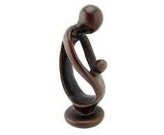 Blue Orchidee, abstrakte Mutter Kind, Skulptur, Statue, Bernsteinharz, klein, 15,2 cm