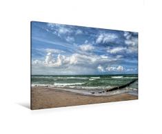 Calvendo Premium Textil-Leinwand 120 cm x 80 cm quer, Strand Zingst | Wandbild, Bild auf Keilrahmen, Fertigbild auf echter Leinwand, Leinwanddruck Menschen Menschen