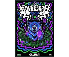 Califari Blueberry Wandposter, Motiv: Vivid Strain Art/Wandbild für Zuhause, Wohnheim, Geschäft, Spender oder Smoke Shop – 33 x 48 cm