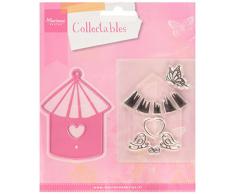 Marianne Design Collectables Vogelhaus Vögel - Stempel und Stanzschablone für die Kartengestaltung und Scrapbooking, Metal, rosa, 5.9 x 7.7 x 0.4 cm